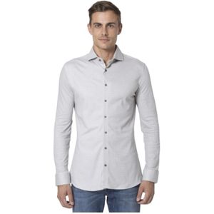 Desoto, Overhemden, Heren, Wit, L, Katoen, Witte Houndstooth Luxury Line Overhemd