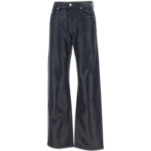 7 For All Mankind, Jeans, Dames, Blauw, W26, Denim, Midnight Blue Coated Denim Straight Leg Jeans