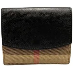 Burberry Vintage, Pre-owned, Dames, Beige, ONE Size, Leer, Pre-owned Canvas wallets