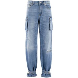 Ermanno Scervino, Dameskleding Jeans Denim Chiaro Aw 23 Blauw, Dames, Maat:S