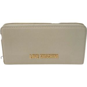 Love Moschino, Accessoires, Dames, Beige, ONE Size, Portemonnee met ritssluiting en munt- / kaartsleuven