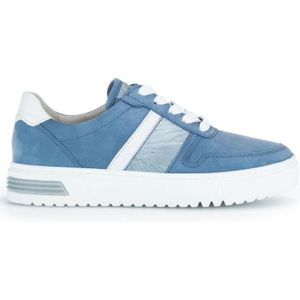 Gabor, Schoenen, Dames, Blauw, 41 1/2 EU, Blauwe Leren Sneakers