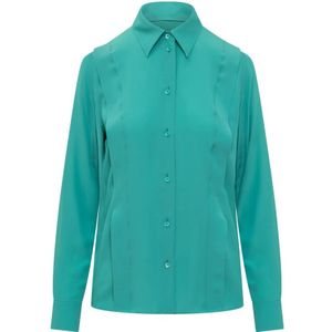 Rochas, Blouses & Shirts, Dames, Groen, S, Klassiek Overhemd LS