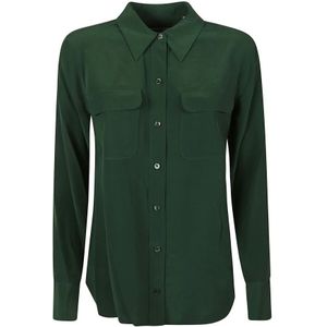 Equipment, Slim Fit Overhemd Groen, Dames, Maat:XL