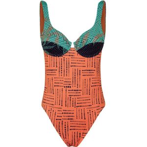 Me-Fui, Badkleding, Dames, Oranje, L, Polyester, Exotische Monokini met Beugel en Open Rug