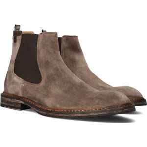 Floris van Bommel, Schoenen, Heren, Beige, 45 1/3 EU, Suède, Taupe Chelsea Boot met Uniek Design