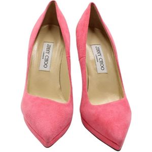 Jimmy Choo Pre-owned, Pre-owned, Dames, Roze, 39 EU, Leer, Pre-owned Suede heels