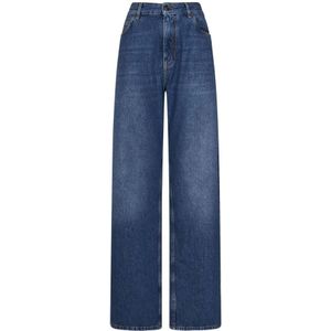Etro, Wide Jeans Blauw, Dames, Maat:W25