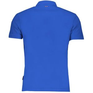 Napapijri, Tops, Heren, Blauw, 2Xl, Katoen, Blauw Katoenen Poloshirt met Logo