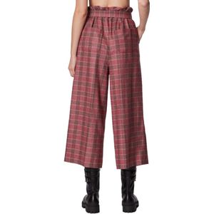 Pinko, Broeken, Dames, Rood, XS, Flanellen Prince of Wales Broek