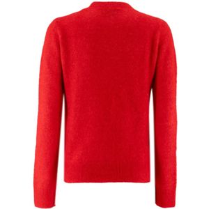 MC2 Saint Barth, Truien, Dames, Rood, S, Wol, Geborduurde Crew-Neck Pullover