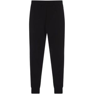 Alexander McQueen, Broeken, Heren, Zwart, XL, Katoen, Zwarte Slim Fit Joggers met Logo Tapes