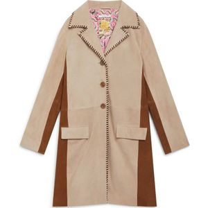 Maliparmi, Mantels, Dames, Beige, S, Leer, Trench Coats