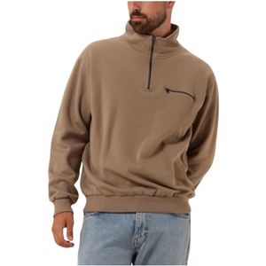 Forét, Truien, Heren, Beige, L, Taupe Half Zip Sweatshirt