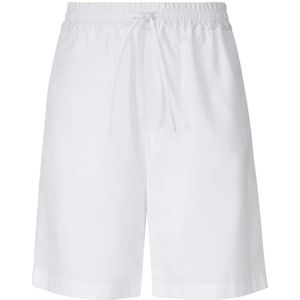 Lardini, Korte broeken, Heren, Wit, M, Katoen, Witte Katoenen Elastische Trekkoord Shorts