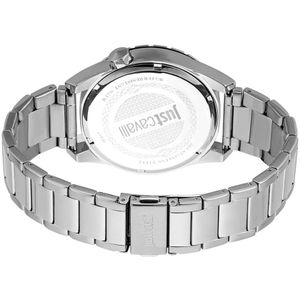 Just Cavalli, Accessoires, Heren, Grijs, ONE Size, Zilveren Herenhorloge Klassiek Elegant