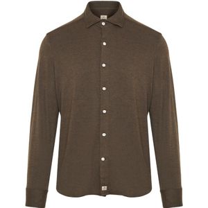 Sonrisa, Overhemden, Heren, Bruin, L, Katoen, Italiaanse Katoen/Lyocell Shirt