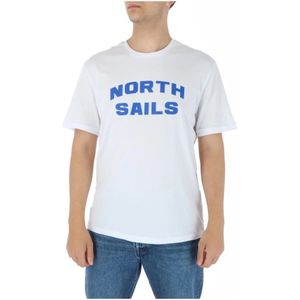 North Sails, Tops, Heren, Wit, L, Katoen, Witte Katoenen Korte Mouw T-shirt