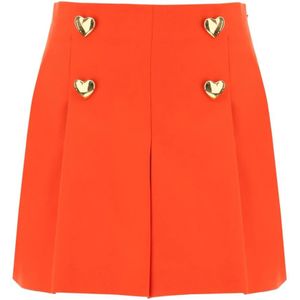 Moschino, Stijlvol Zwart Leren Jas Rood, Dames, Maat:S