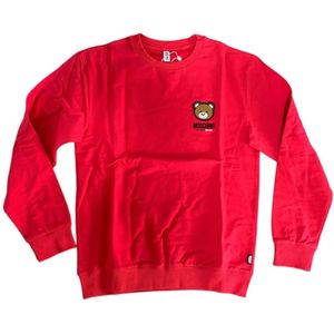 Moschino, Sweatshirts & Hoodies, Dames, Rood, L, Katoen, Rode Pail Innerlijke New Bear Sweatshirt