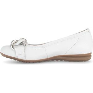 Gabor, Schoenen, Dames, Wit, 35 1/2 EU, Witte leren ballerina flats