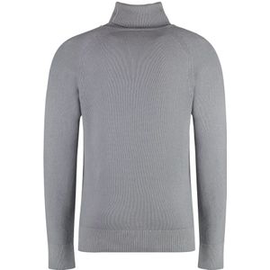 Malo, Truien, Heren, Grijs, 2Xl, Kasjmier, Geribbelde Cashmere Coltrui Trui