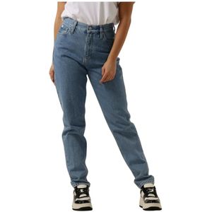 Calvin Klein, Jeans, Dames, Blauw, W28, Mom Jeans voor Vrouwen