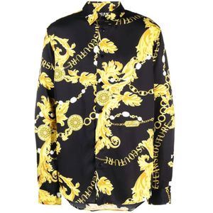 Versace Jeans Couture, Long Sleeve Tops Zwart, Heren, Maat:S