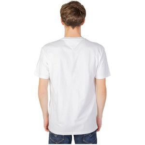 Tommy Hilfiger, Tops, Heren, Wit, L, Katoen, Witte Katoenen T-shirt Mannen Korte Mouwen