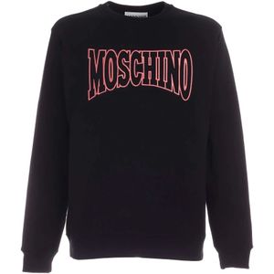 Moschino, Sweatshirts & Hoodies, Heren, Zwart, M, Katoen, Upgrade je Casual Garderobe met deze Sweatshirt