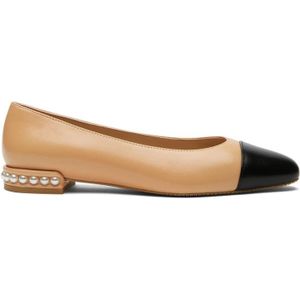 Stuart Weitzman, Parel Platte Ballerina`s Beige, Dames, Maat:37 EU