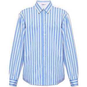 JW Anderson, Overhemden, Heren, Blauw, L, Katoen, Gestreept shirt