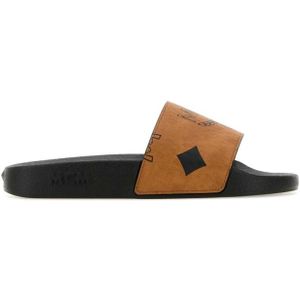 Mcm, Kameel Rubber Slippers Bruin, Dames, Maat:39 EU