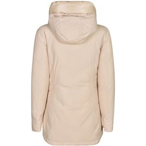 Woolrich, Jassen, Dames, Beige, L, Winterjas, Licht Beige Natuurlijk