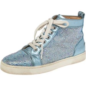 Christian Louboutin Pre-owned, Pre-owned, Dames, Blauw, 38 EU, Leer, Pre-owned Leather sneakers