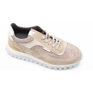 Van Bommel, Schoenen, Dames, Beige, 38 1/2 EU, Suède, Taupe Suède Leren Sneaker