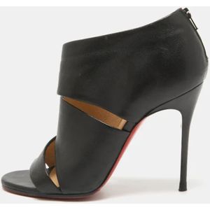 Christian Louboutin Pre-owned, Pre-owned, Dames, Zwart, 36 EU, Tweedehands leren hakken