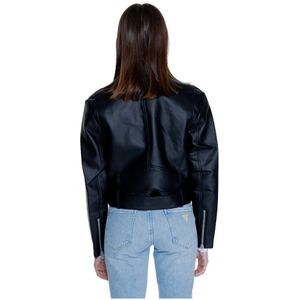 Calvin Klein Jeans, Jassen, Dames, Zwart, M, Faux Leather Jack Dames Collectie