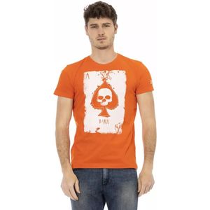 Trussardi, Tops, Heren, Oranje, S, Action Orange Ronde Hals T-Shirt