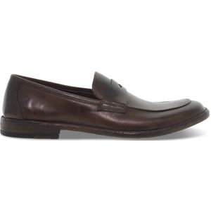 Guidi, Bruine Leren Loafer Stile Inglese Bruin, Heren, Maat:43 EU