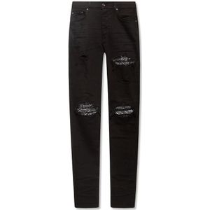 Amiri, Jeans, Heren, Zwart, W34, Skinny jeans met patrooninzetten