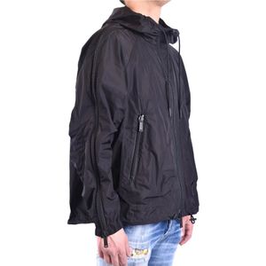 Dsquared2, Jassen, Heren, Zwart, L, Zwarte Windbreaker Jas