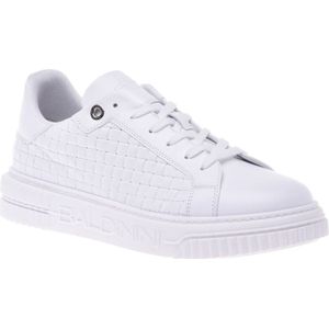 Baldinini, Sneaker in white with woven print Wit, Heren, Maat:46 EU