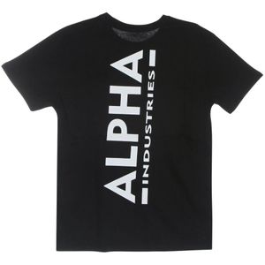 Alpha Industries, Tops, Heren, Zwart, M, Backprint Tee - Streetwear Collectie