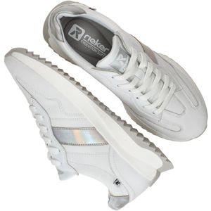 Rieker, Schoenen, Dames, Wit, 39 EU, Sportieve witte sneaker met metallic accenten