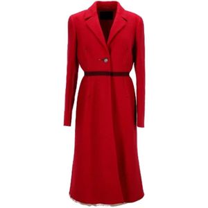 Prada Vintage, Pre-owned Wool outerwear Rood, Dames, Maat:L