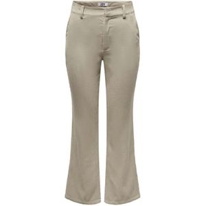 Jacqueline de Yong, Broeken, Dames, Beige, L, Polyester, Beige Broek met Rits en Knopen