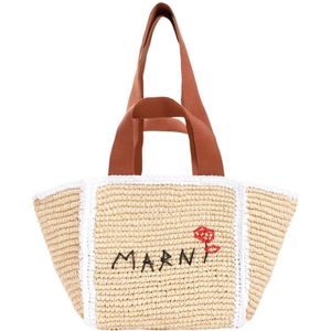 Marni, Tote Bags Beige, Dames, Maat:ONE Size