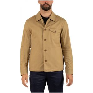 Hindustrie, Jassen, Heren, Beige, M, Heren Casual Shirt