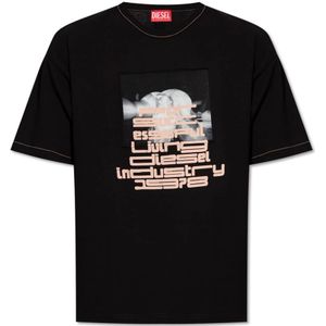 Diesel, T-Boxt T-shirt met logo Zwart, Heren, Maat:S